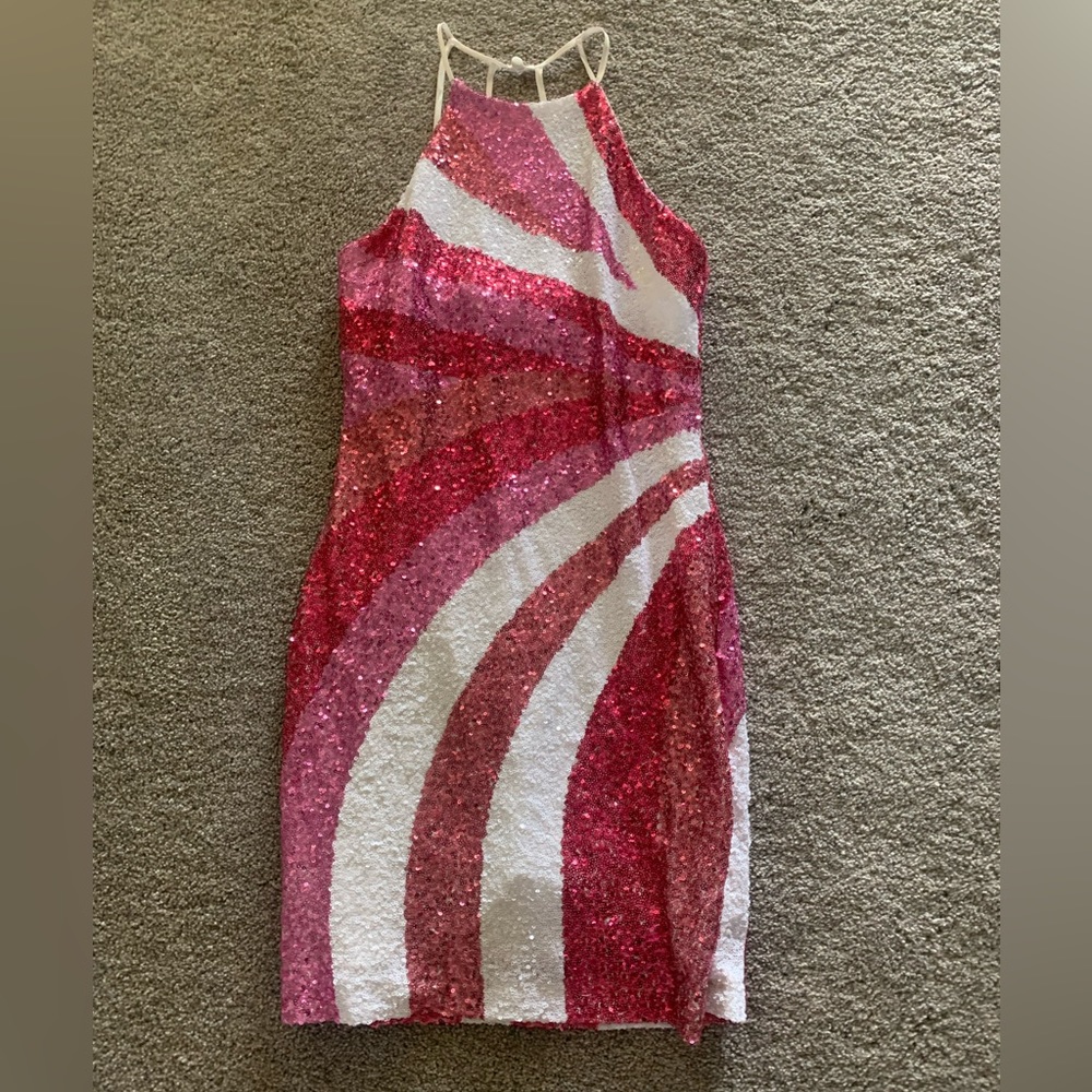 Pink sequin dress
